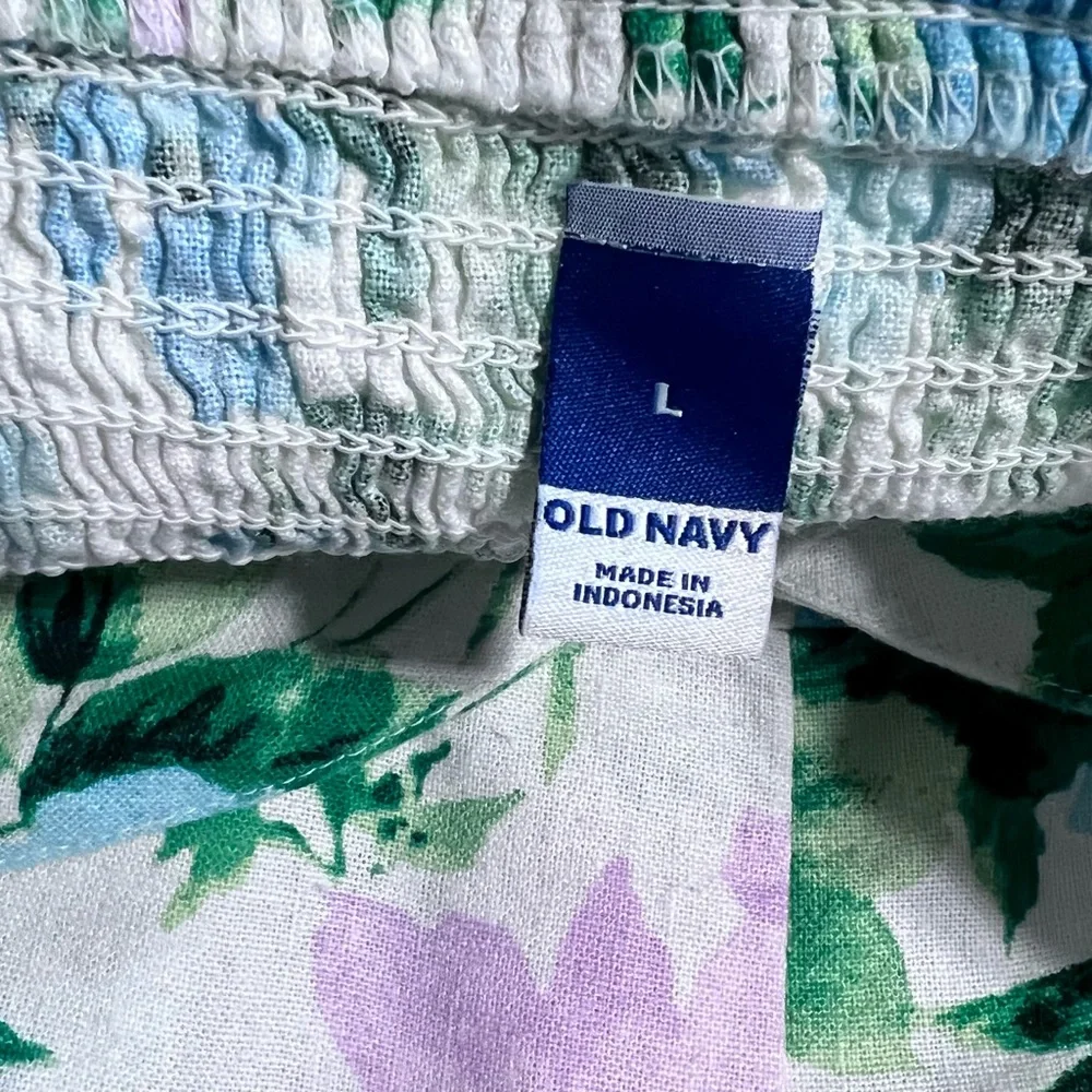 Old Navy cottage country flower garden linen sundress sun dress smocked new‎ nwt